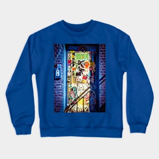 Blue Light Street Wall Brooklyn NYC Crewneck Sweatshirt